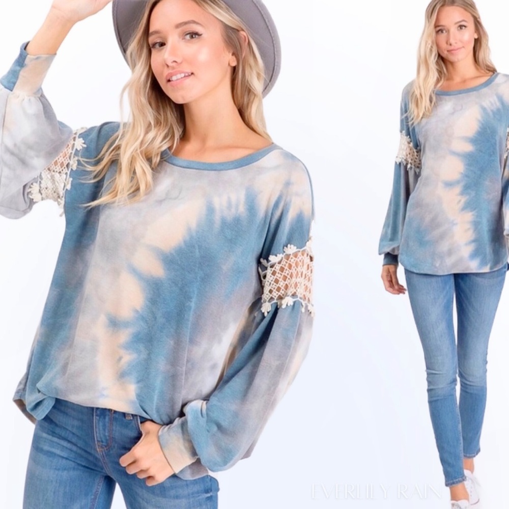 SAMPLE | Soft Crochet Detail Tie Dye Top